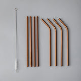 Minimalist Straw Set-JAZZUPCO-Matte Rose Gold-Straw Set (9 Pieces)-JAZZUPCO