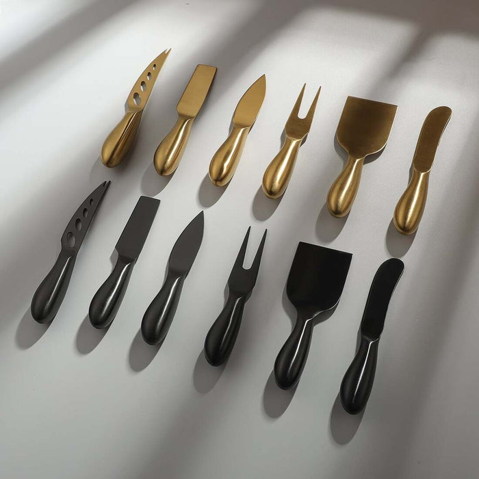 Black & Gold Cheese Knife Set of 3