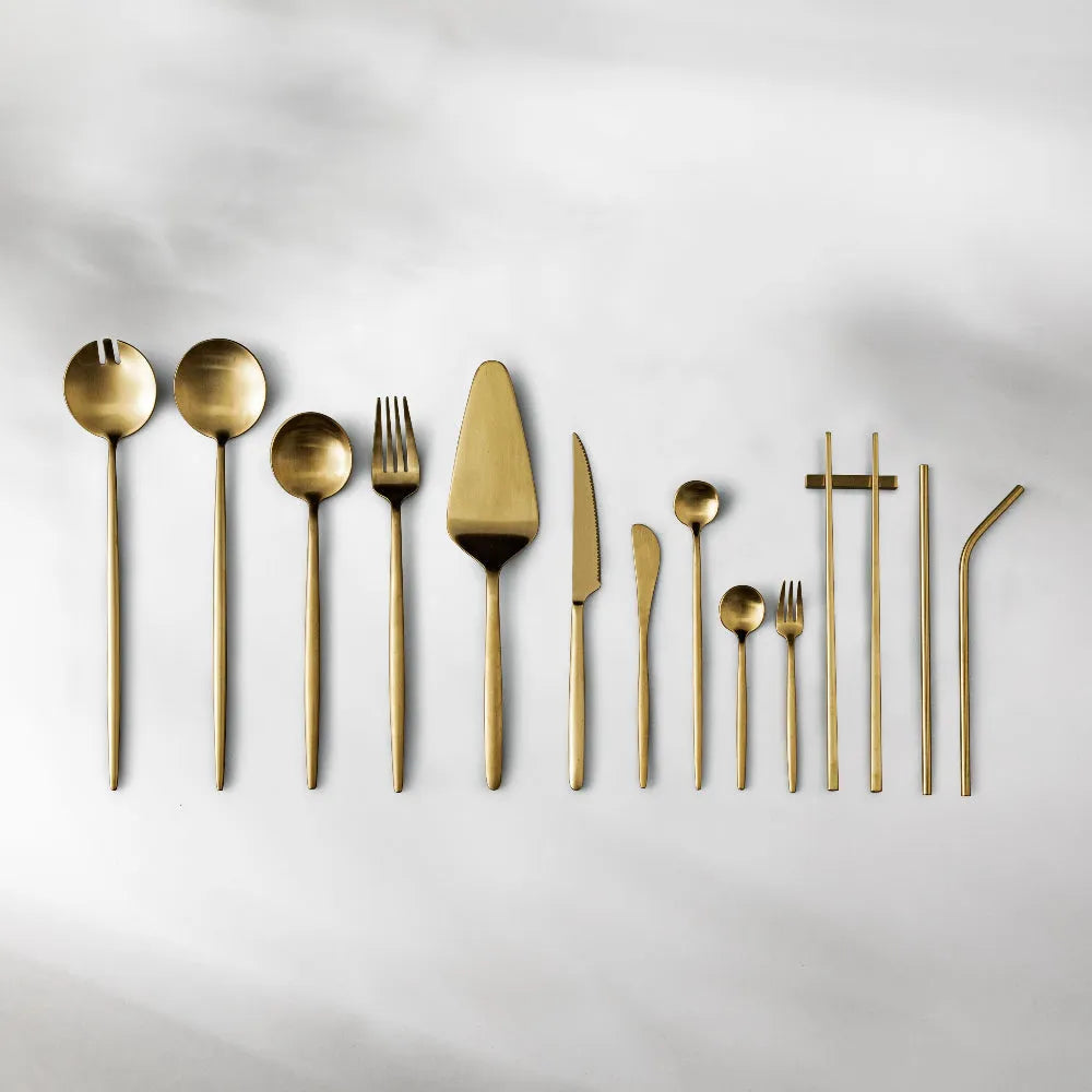 Minimalist/ French Flatware Salad Servers, Serving Utensils & Individual Pieces-JAZZUPCO-JAZZUPCO