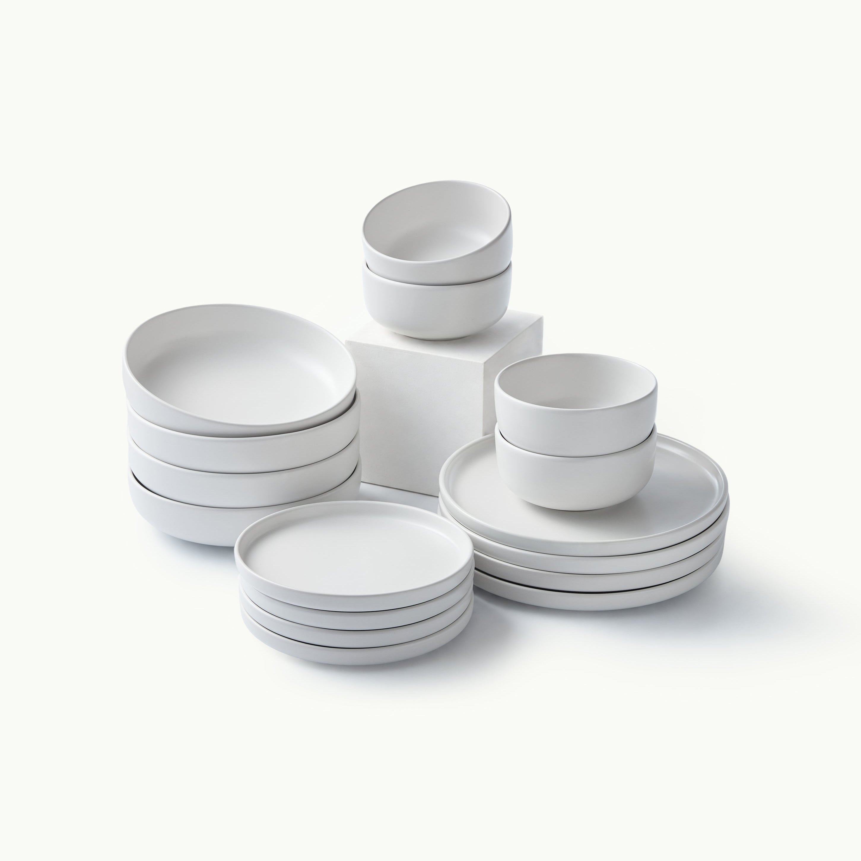 Starter Bundle Set-JAZZUPCO-Matte White-4 Person Set (16 Pieces)-JAZZUPCO-51312887365931-51312887398699-51312887431467-51312887464235-51055347892523-51065354420523-51136051151147-51136051183915