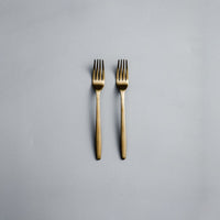 Individual Pieces-JAZZUPCO-Matte Gold-Ava-Salad Fork (2 Pieces)-JAZZUPCO