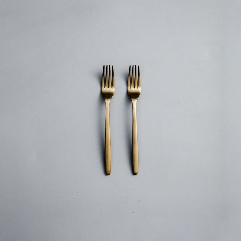 Individual Pieces-JAZZUPCO-Matte Gold-Ava-Salad Fork (2 Pieces)-JAZZUPCO
