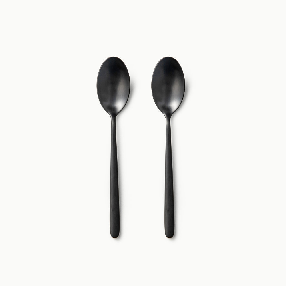 Individual Pieces-JAZZUPCO-Matte Black-Haelynn 2.0-Dessert Spoon (2 Pieces)-JAZZUPCO