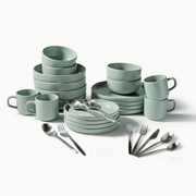 Ultimate Dinnerware Set-JAZZUPCO-Matte Sage Green-Tia Flatware-Matte Silver-JAZZUPCO-53168865509675