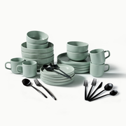Ultimate Dinnerware Set-JAZZUPCO-Matte Sage Green-Minimalist Flatware 2.0-Matte Black-JAZZUPCO-51086807269675