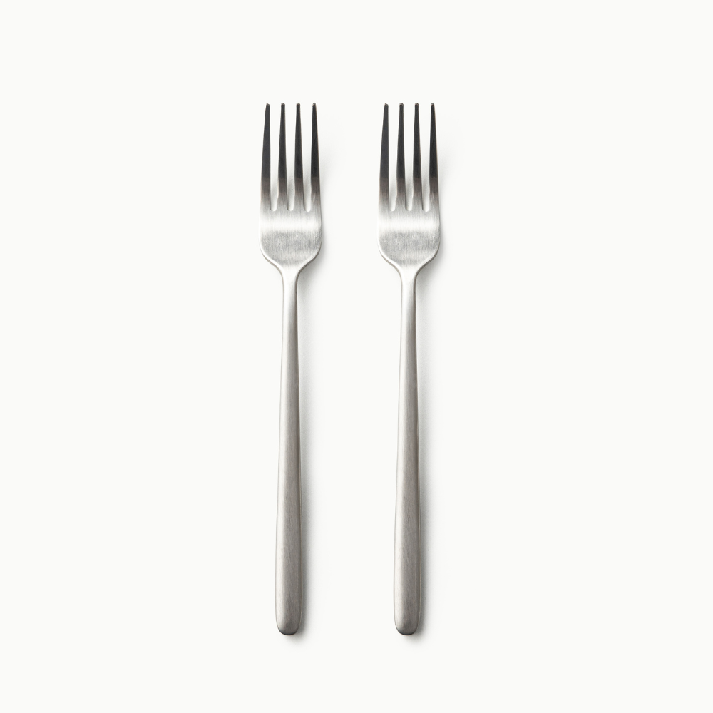 Individual Pieces-JAZZUPCO-Matte Silver-Haelynn 2.0-Dinner Fork (2 Pieces)-JAZZUPCO