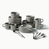 Ultimate Dinnerware Set-JAZZUPCO-Matte Dove Gray-Haelynn 2.0 Flatware-Matte Silver-JAZZUPCO-53168435593515