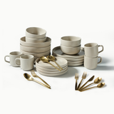 Ultimate Dinnerware Set-JAZZUPCO-Matte Taupe-Tia Flatware-Matte Gold-JAZZUPCO-53168865673515
