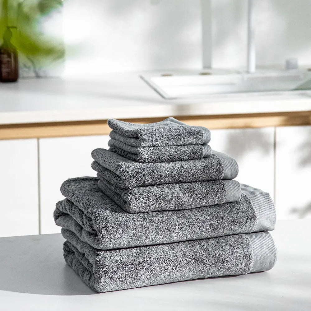 Luxury Hotel Collection Towels-JAZZUPCO-Gray-6 Pc Set Bundle (2 Bath | 2 Hand | 2 Wash)-JAZZUPCO