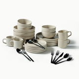 Ultimate Dinnerware Set-JAZZUPCO-Matte Taupe-Haelynn 2.0 Flatware-Matte Black-JAZZUPCO-53168435790123