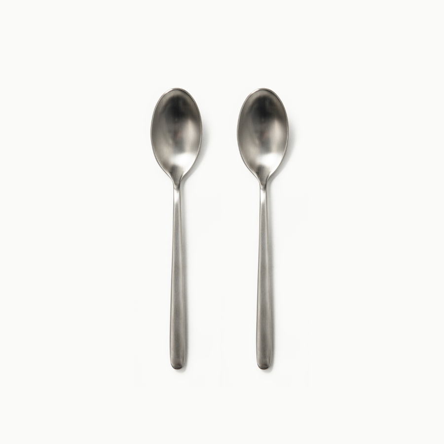 Individual Pieces-JAZZUPCO-Matte Silver-Haelynn 2.0-Dessert Spoon (2 Pieces)-JAZZUPCO