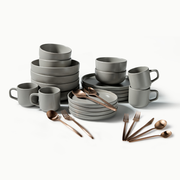 Ultimate Dinnerware Set-JAZZUPCO-Matte Dove Gray-Minimalist Flatware 2.0-Matte Rose Gold-JAZZUPCO-51086807630123
