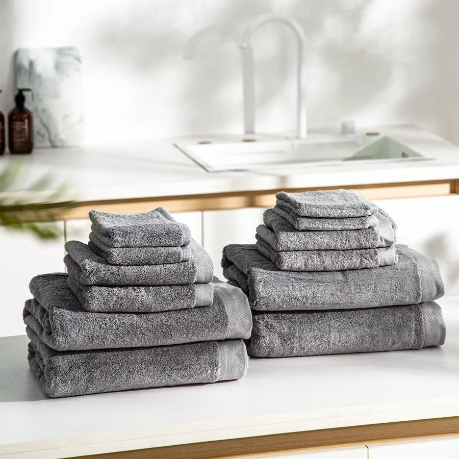 Luxury Hotel Collection Towels-JAZZUPCO-Gray-12 Pc Set Bundle (4 Bath | 4 Hand | 4 Wash)-JAZZUPCO