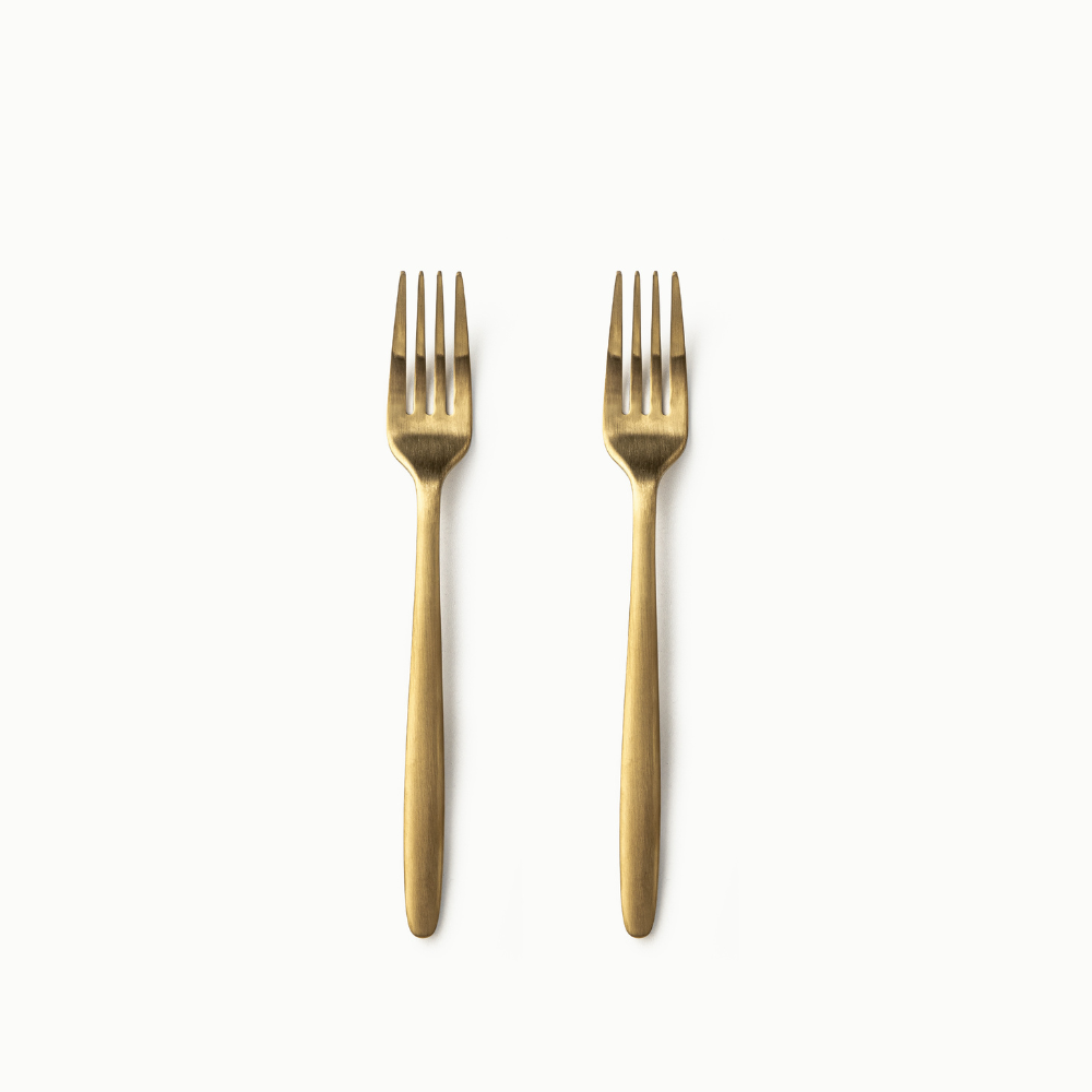 Individual Pieces-JAZZUPCO-Matte Gold-Tia-Salad Fork (2 Pieces)-JAZZUPCO