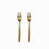 Individual Pieces-JAZZUPCO-Matte Gold-Tia-Salad Fork (2 Pieces)-JAZZUPCO
