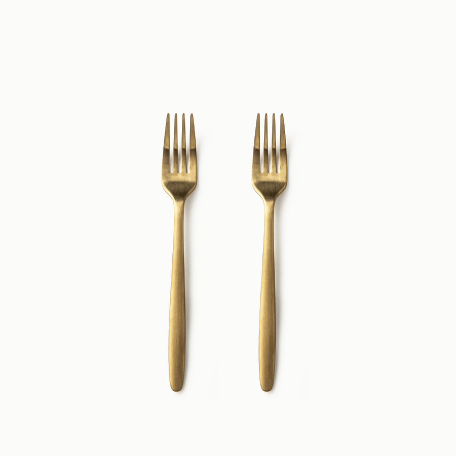Individual Pieces-JAZZUPCO-Matte Gold-Tia-Salad Fork (2 Pieces)-JAZZUPCO