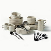 Ultimate Dinnerware Set-JAZZUPCO-Matte Taupe-Minimalist Flatware 2.0-Matte Black-JAZZUPCO-51086807925035