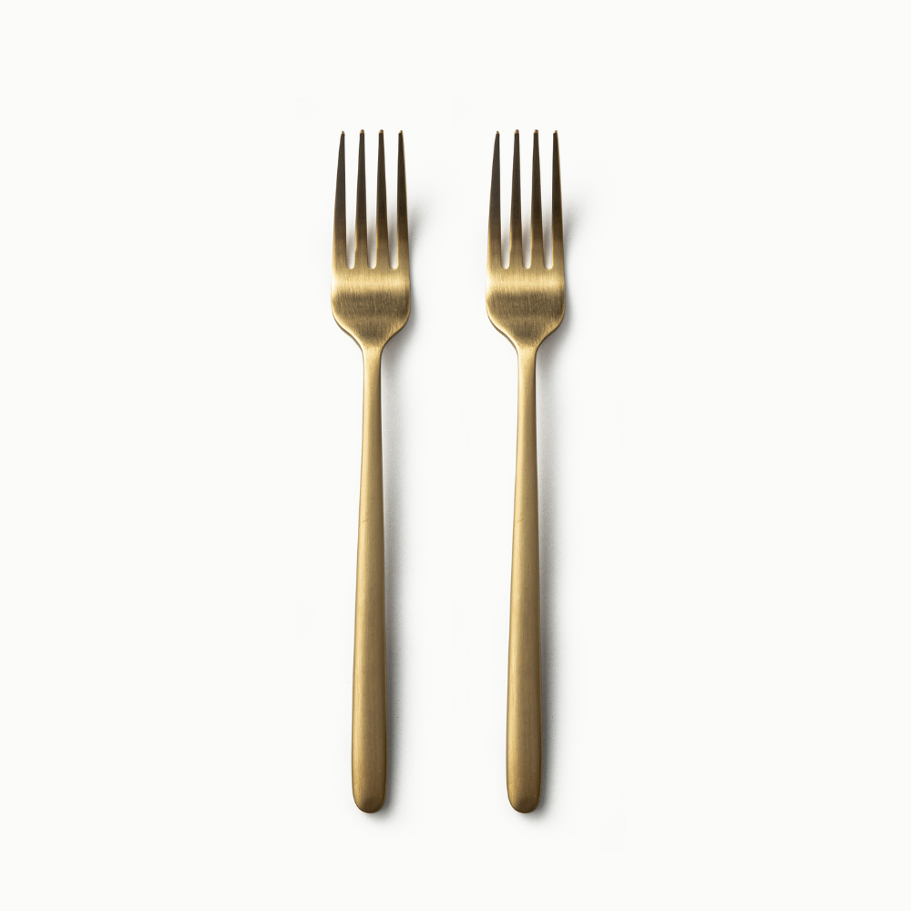 Individual Pieces-JAZZUPCO-Matte Gold-Haelynn 2.0-Dinner Fork (2 Pieces)-JAZZUPCO