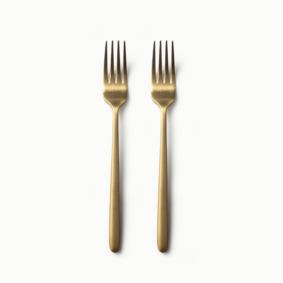 Individual Pieces-JAZZUPCO-Matte Gold-Haelynn 2.0-Dinner Fork (2 Pieces)-JAZZUPCO