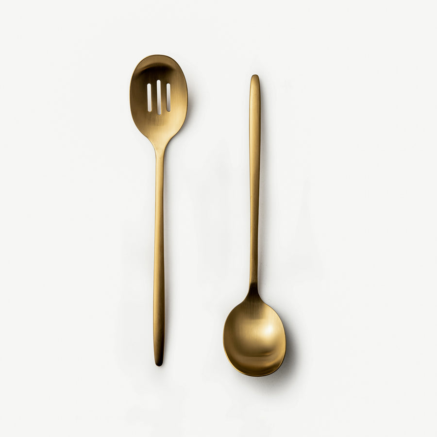 Slotted Spoon and Soup Ladle-JAZZUPCO-Matte Gold-Slotted Spoon & Soup Ladle Bundle-JAZZUPCO-53379644490027