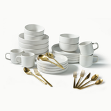 Ultimate Dinnerware Set-JAZZUPCO-Matte White-Haelynn 2.0 Flatware-Matte Gold-JAZZUPCO-53168434708779