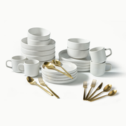 Ultimate Dinnerware Set-JAZZUPCO-Matte White-Haelynn 2.0 Flatware-Matte Gold-JAZZUPCO-53168434708779