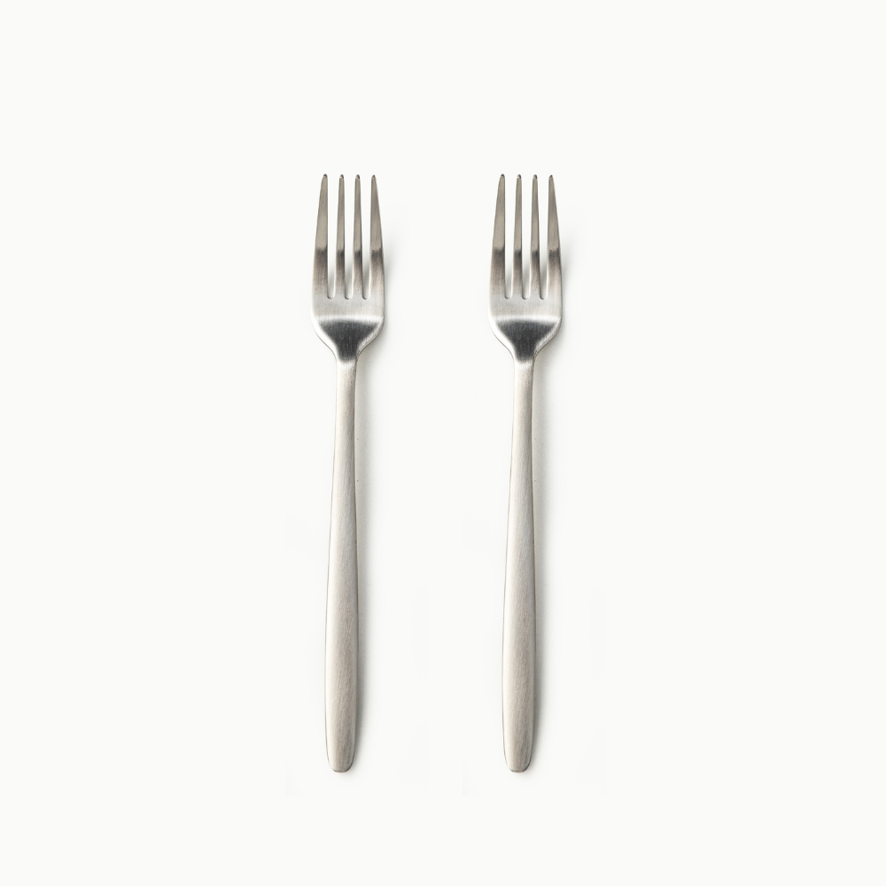 Individual Pieces-JAZZUPCO-Matte Silver-Tia-Dinner Fork (2 Pieces)-JAZZUPCO