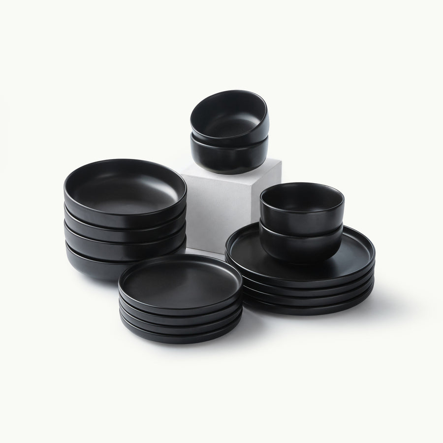 Starter Bundle Set-JAZZUPCO-Black-4 Person Set (16 Pieces)-JAZZUPCO-51312887497003-51312887529771-51312887562539-51312887595307-51055347794219-51065354453291-51136051216683-51136051249451