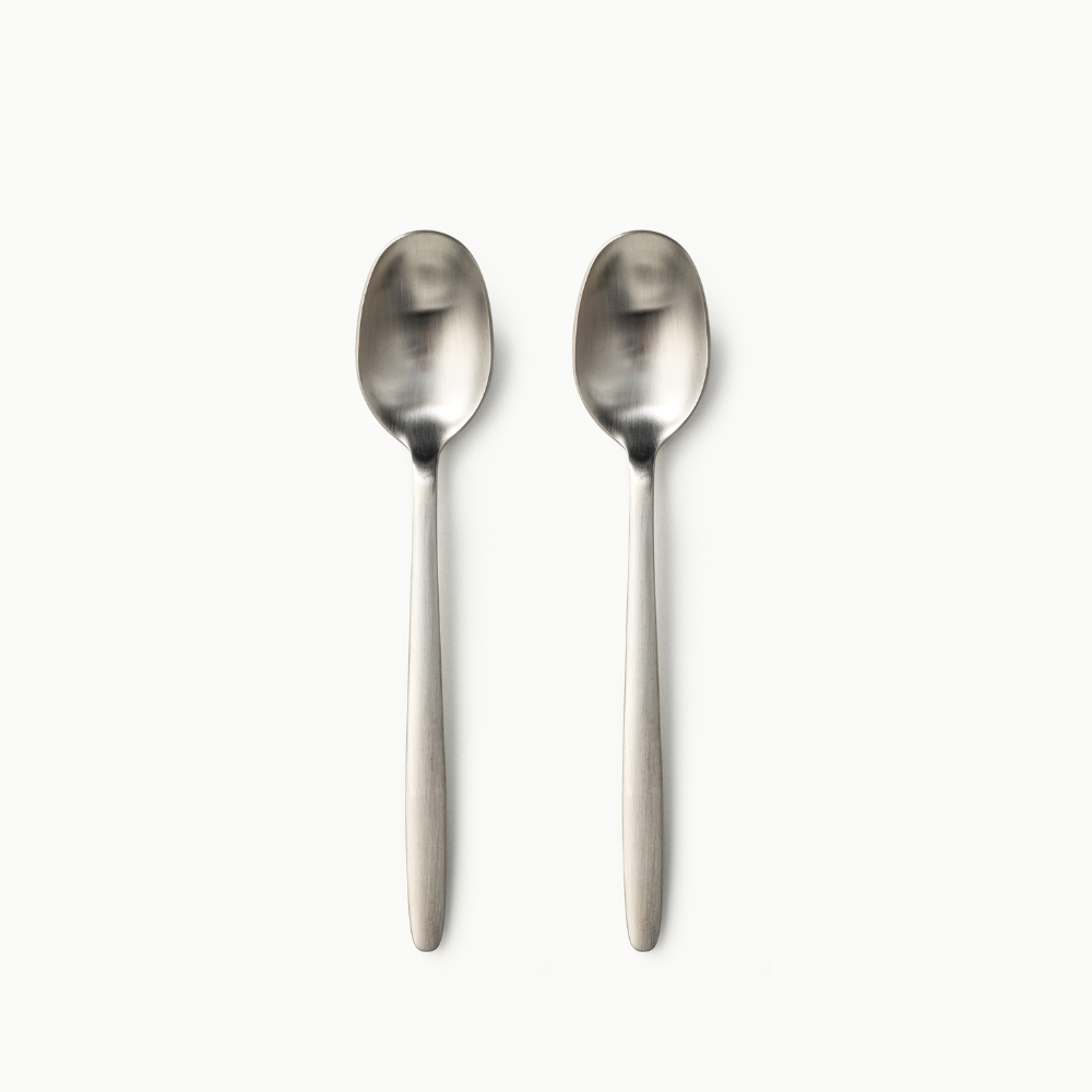 Individual Pieces-JAZZUPCO-Matte Silver-Tia-Dinner Spoon (2 Pieces)-JAZZUPCO