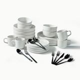 Ultimate Dinnerware Set-JAZZUPCO-Matte White-Haelynn 2.0 Flatware-Matte Black-JAZZUPCO-53168434741547