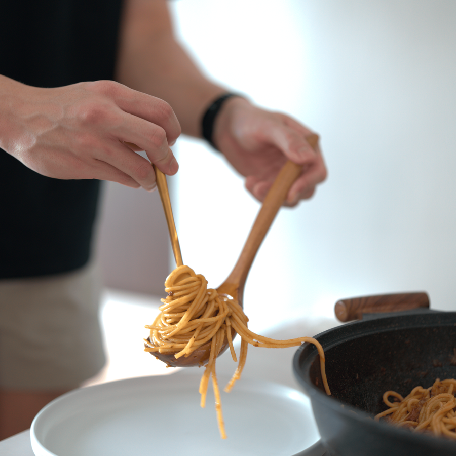 Ensemble d'ustensiles de cuisine en bois