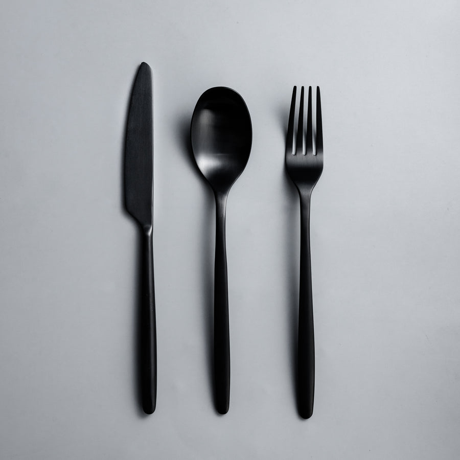 Ava Flatware Essentials Set-Flatware-JazzUpCo-Matte Black-4 Person Set (12 Pieces)-JAZZUPCO