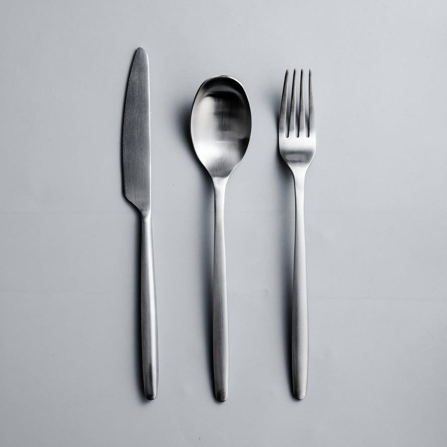 Ava Flatware Essentials Set-Flatware-JazzUpCo-Matte Silver-4 Person Set (12 Pieces)-JAZZUPCO