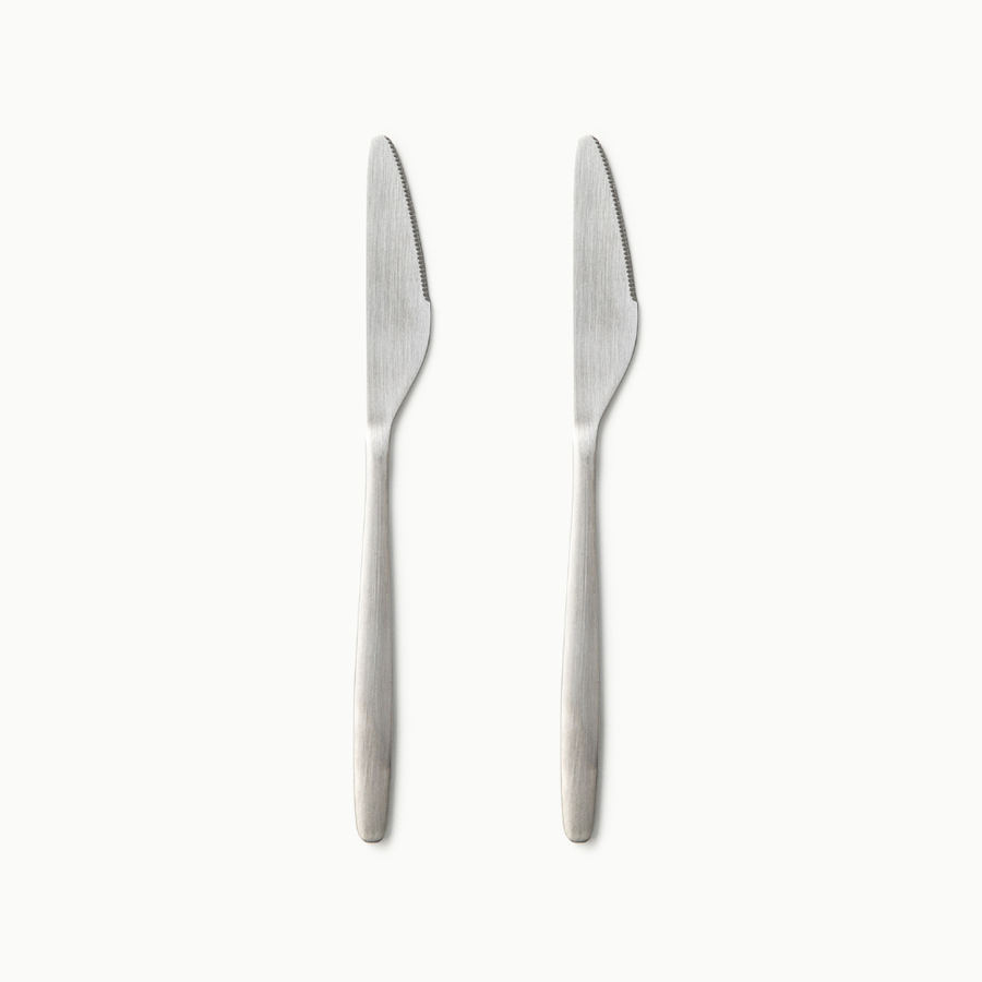 Individual Pieces-JAZZUPCO-Matte Silver-Tia-Dinner Knife (2 Pieces)-JAZZUPCO
