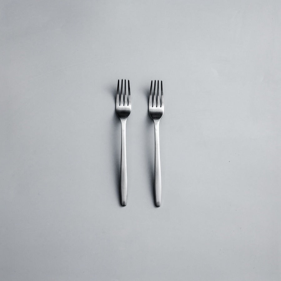 Ava Salad Servers, Serving Utensils & Individual Pieces-JAZZUPCO-Matte Silver-Salad Fork (2 Pieces)-JAZZUPCO