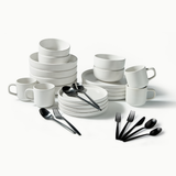 Ultimate Dinnerware Set-JAZZUPCO-Matte White-Tia Flatware-Matte Black-JAZZUPCO-53168865181995