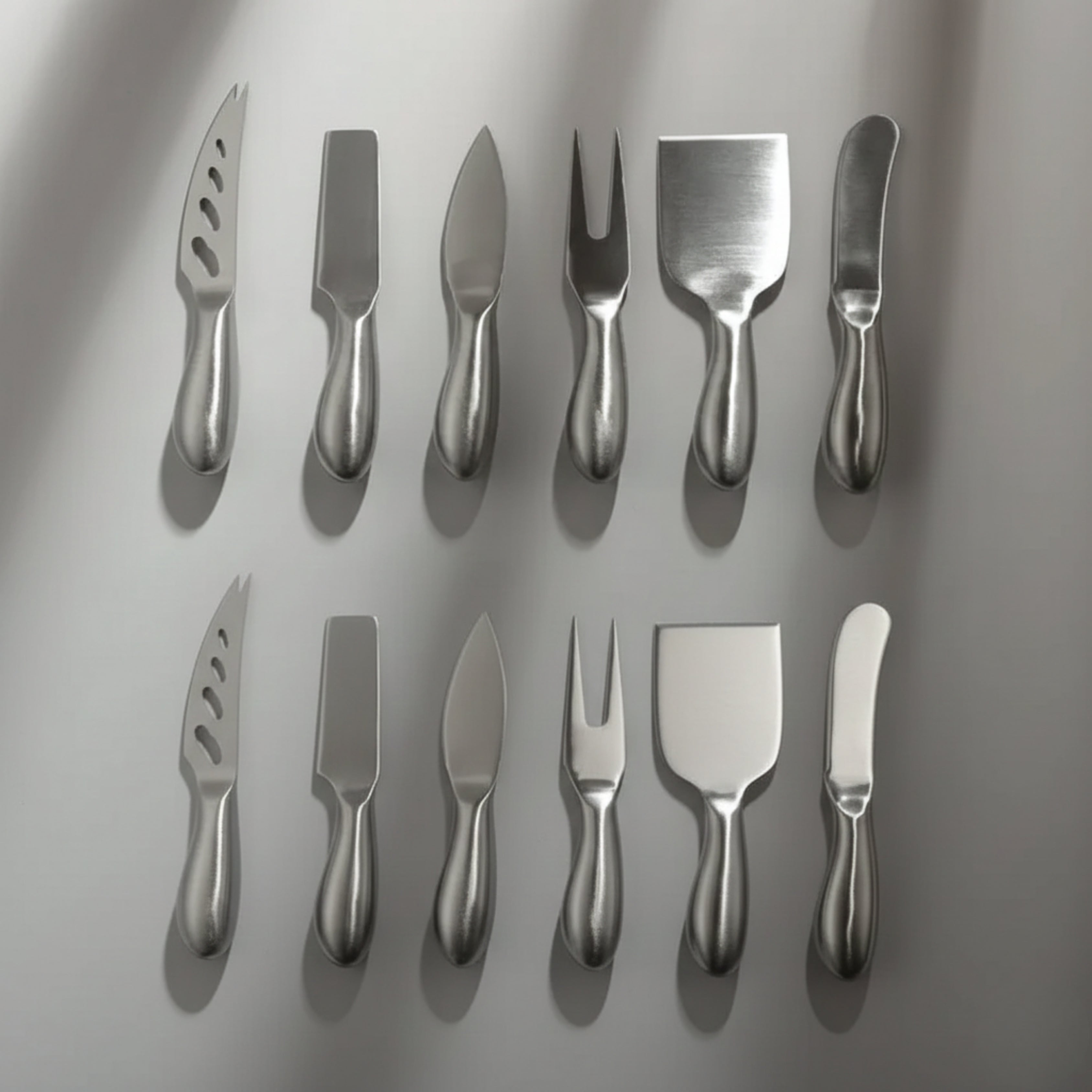 Gold Cheese Knife Set-JAZZUPCO-Matte Silver-2 Sets-JAZZUPCO