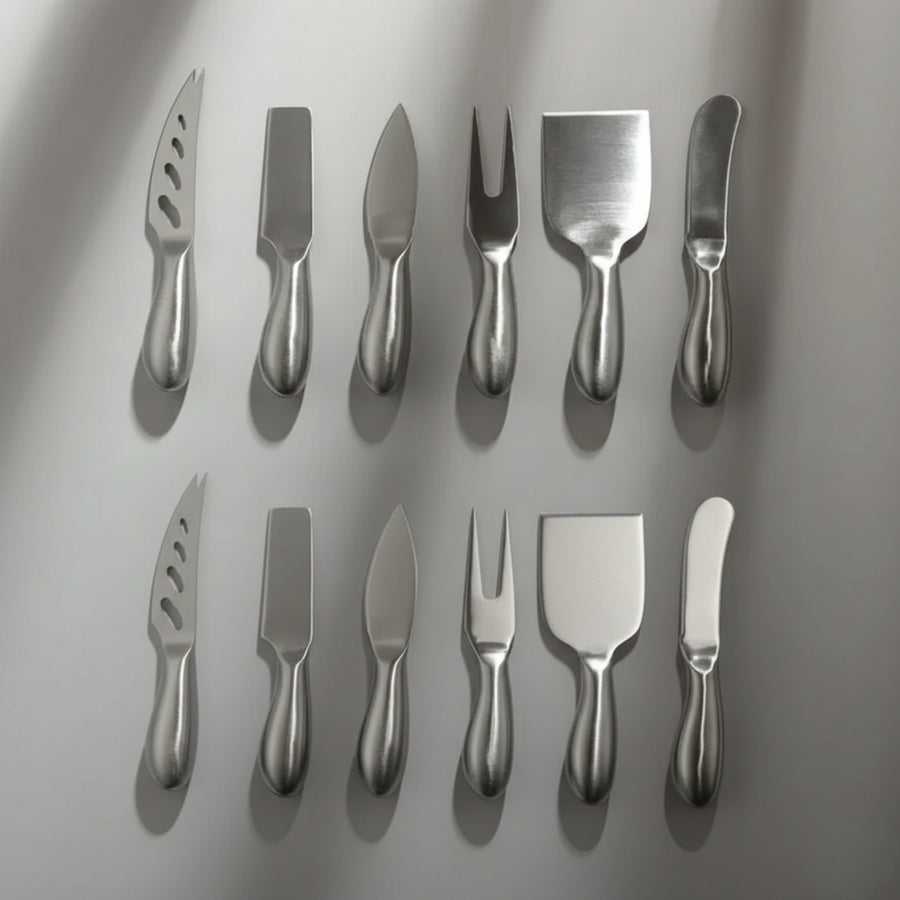 Gold Cheese Knife Set-JAZZUPCO-Matte Silver-2 Sets-JAZZUPCO