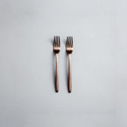 Ava Salad Servers, Serving Utensils & Individual Pieces-JAZZUPCO-Matte Rose Gold-Salad Fork (2 Pieces)-JAZZUPCO