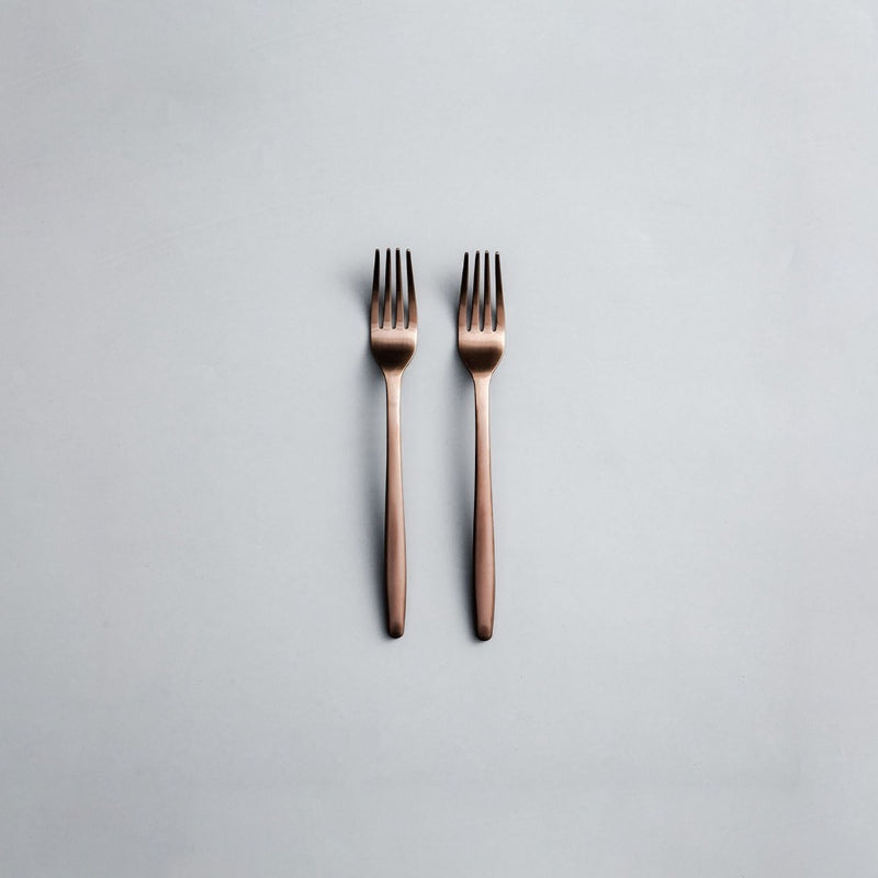 Individual Pieces-JAZZUPCO-Matte Rose Gold-Ava-Salad Fork (2 Pieces)-JAZZUPCO