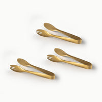 Serving Tongs-JAZZUPCO-Matte Gold-3 Serving Tongs-JAZZUPCO