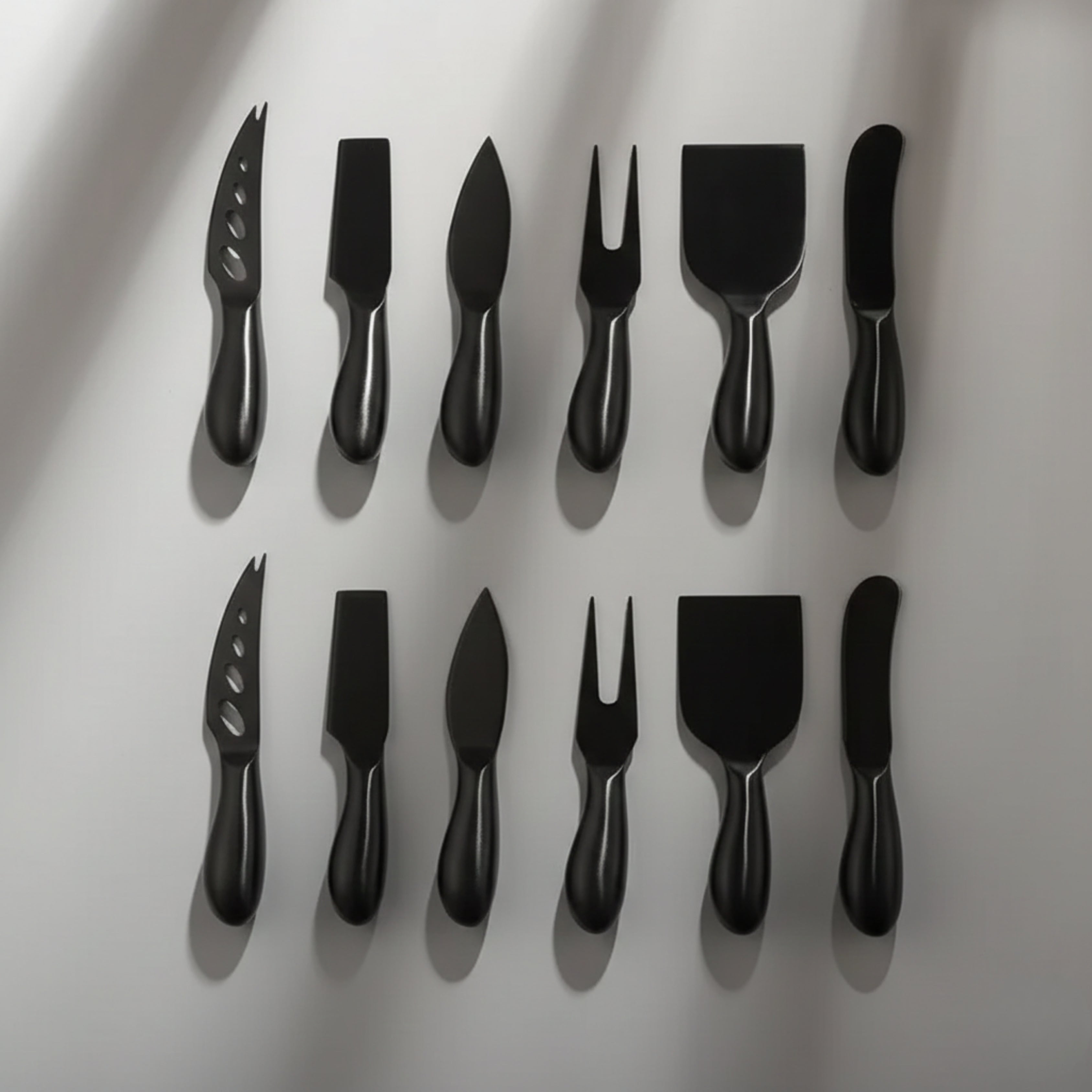 Gold Cheese Knife Set-JAZZUPCO-Matte Black-2 Sets-JAZZUPCO