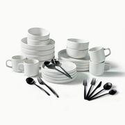Ultimate Dinnerware Set-JAZZUPCO-Matte White-Minimalist Flatware 2.0-Matte Black-JAZZUPCO-51086806614315