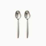 Individual Pieces-JAZZUPCO-Matte Silver-Tia-Dessert Spoon (2 Pieces)-JAZZUPCO