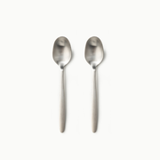 Individual Pieces-JAZZUPCO-Matte Silver-Tia-Dessert Spoon (2 Pieces)-JAZZUPCO