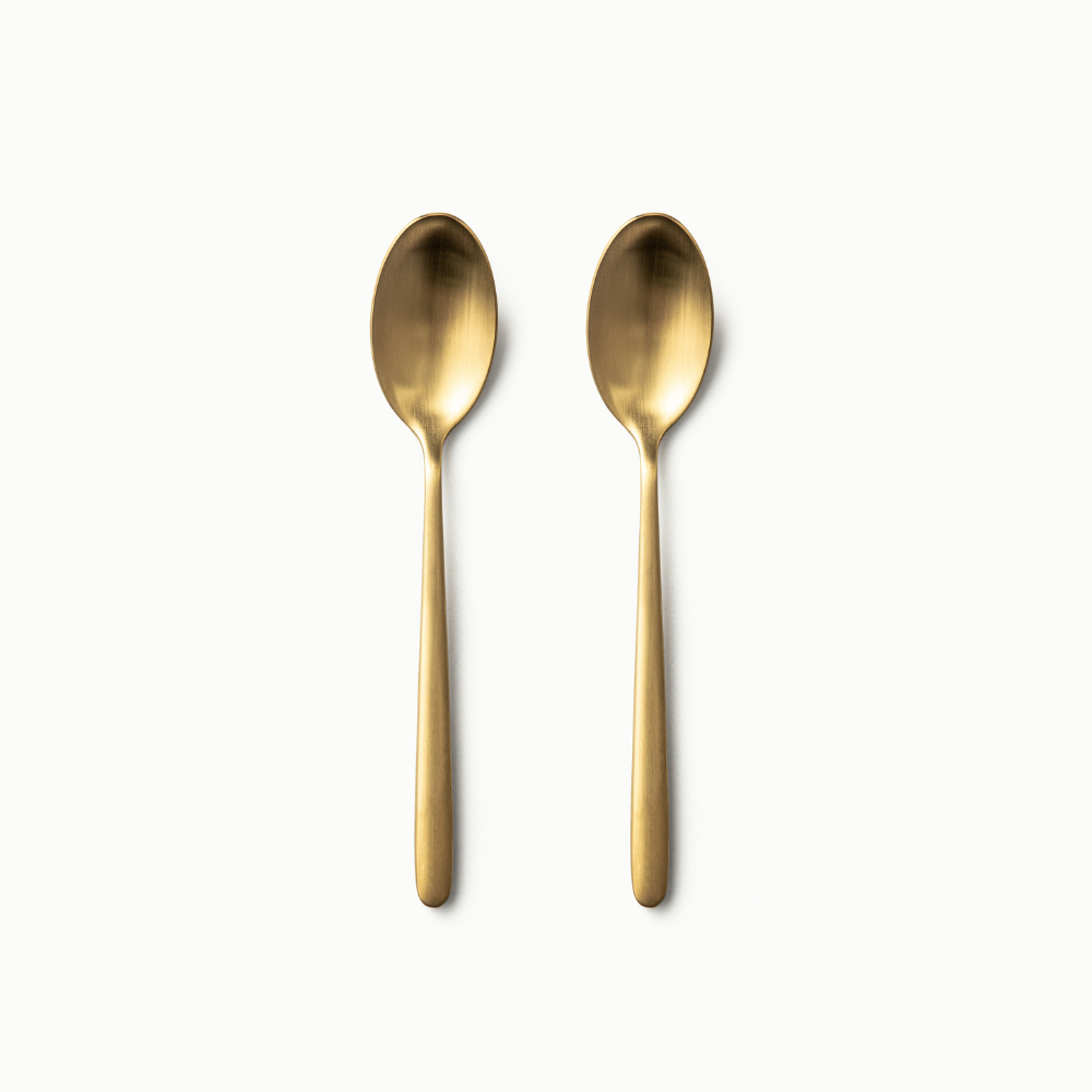 Individual Pieces-JAZZUPCO-Matte Gold-Haelynn 2.0-Dessert Spoon (2 Pieces)-JAZZUPCO