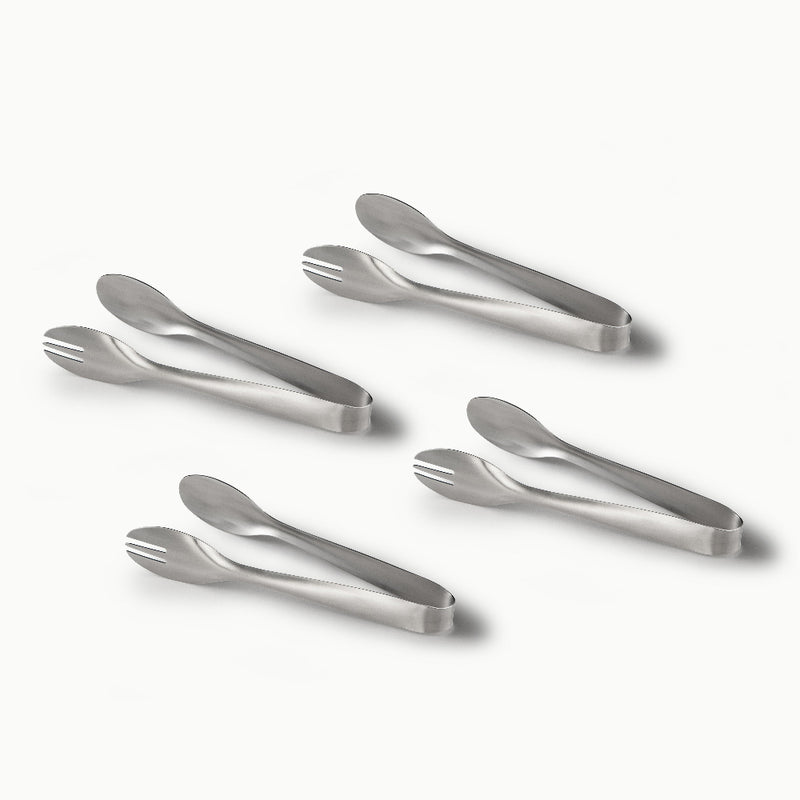 Serving Tongs-JAZZUPCO-Matte Silver-4 Serving Tongs-JAZZUPCO
