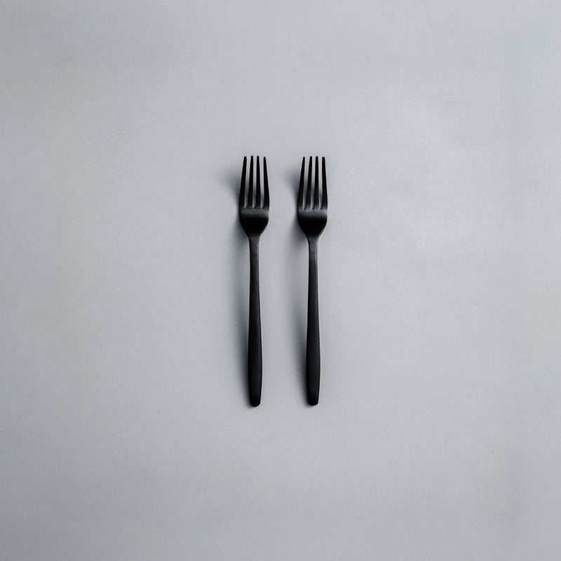 Individual Pieces-JAZZUPCO-Matte Black-Ava-Salad Fork (2 Pieces)-JAZZUPCO