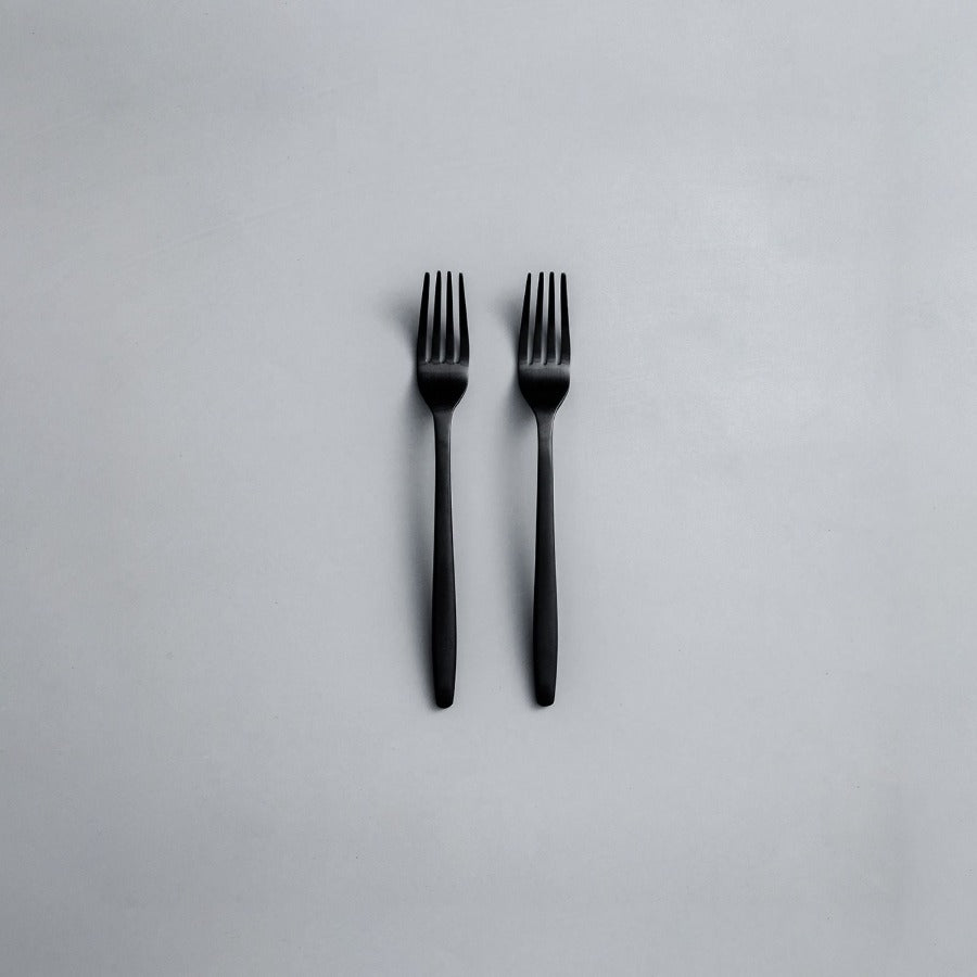 Ava Salad Servers, Serving Utensils & Individual Pieces-JAZZUPCO-Matte Black-Salad Fork (2 Pieces)-JAZZUPCO
