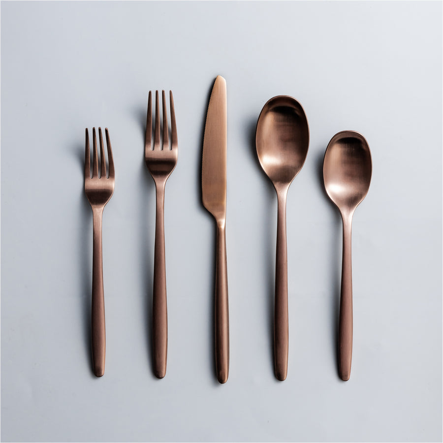 Ava Flatware-Flatware-JazzUpCo-Matte Rose Gold-4 Person Set (20 Pieces)-JAZZUPCO